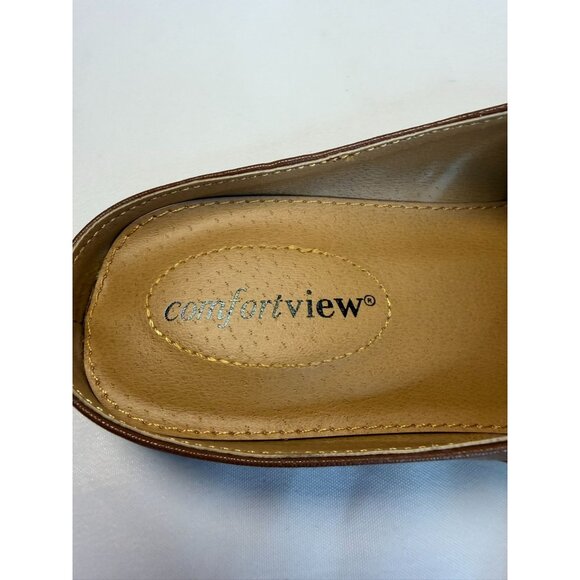 Comfortview The Sarah Mules Womens Size 7.5W Brown Leather Slip-on Casual Shoes - Picture 10 of 12